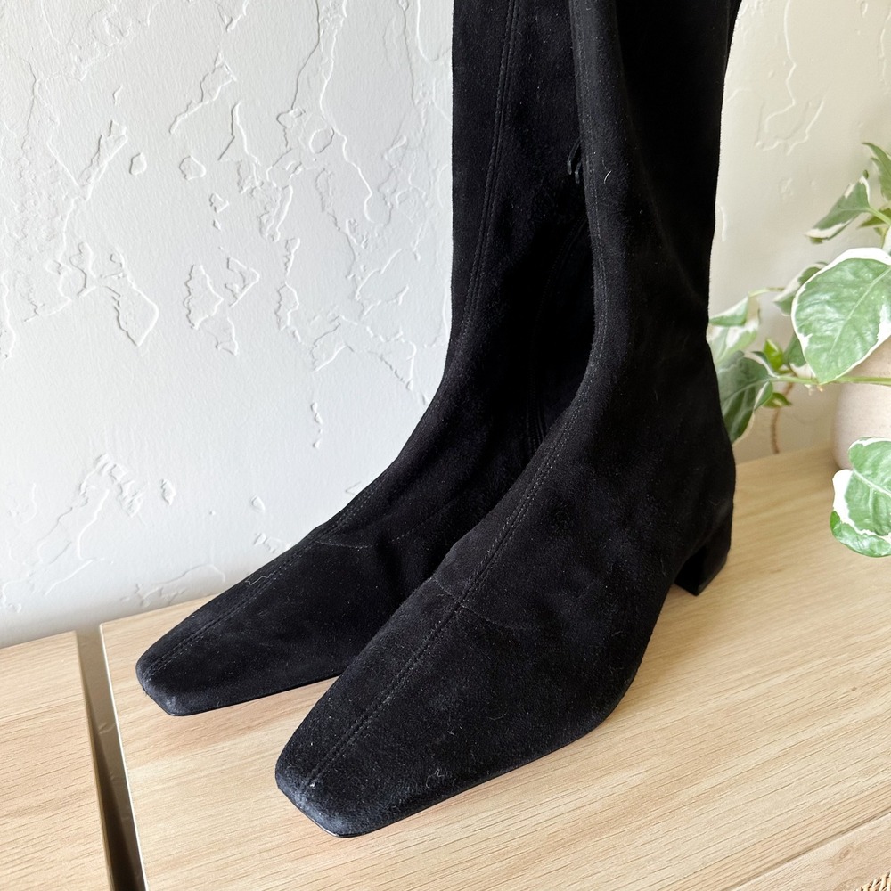 Reformation | Raven Stretch Suede Tall Knee-High Boot in Black size 9 - Picture 5 of 8